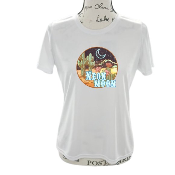 Retro Neon Moon Shirt - Women's Western Country Southwestern Graphic T-Shirt - Picture 2 of 5